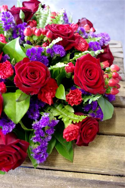 Roses With Purple Posy Roses With Purple Posy